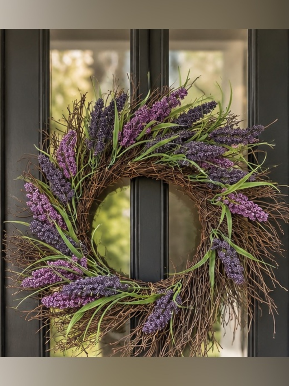 Purple Lavender Grapevine Wreath - Home